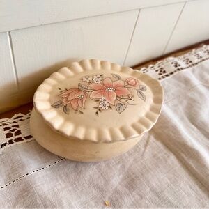 Handpainted handmade Floral trinket box with lid